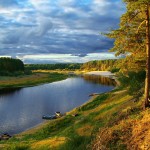 раздолье река речка берег простор