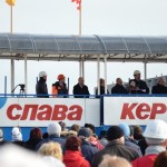 Торжественный митинг в честь спуска на воду двух судов завод Залив город Керчь